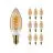 Voordeelpak 10x Philips MASTER Value LED Kaars E14 Vintage Filament Goud 2.5W 136lm - 927 Zeer Warm Wit | Beste Kleurweergave - Dimbaar - Vervangt 25W